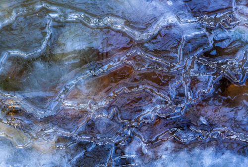 J Mc F 04 Waterchannels under ice Loweswater Cumbria
